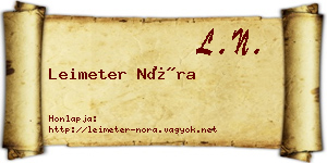 Leimeter Nóra névjegykártya