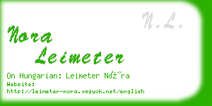 nora leimeter business card